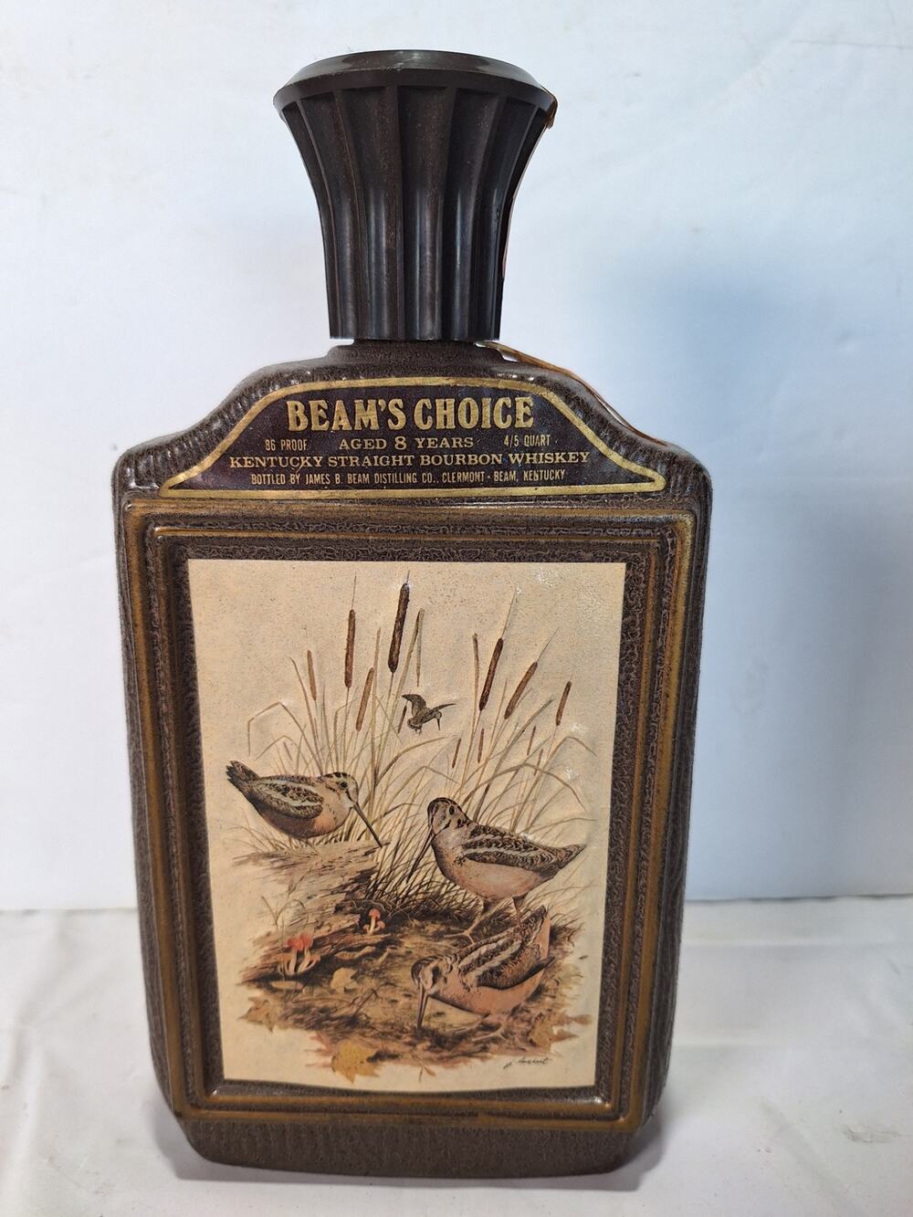 1974 Jim Beam Choice James Lockhart Woodcock Bird Decanter Wildlife Art Empty